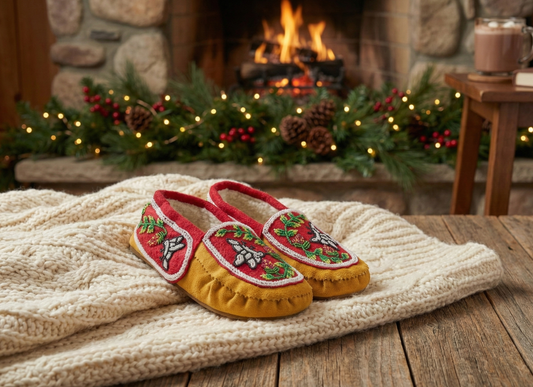 Hand beaded ladies moccasin Canada gift guide