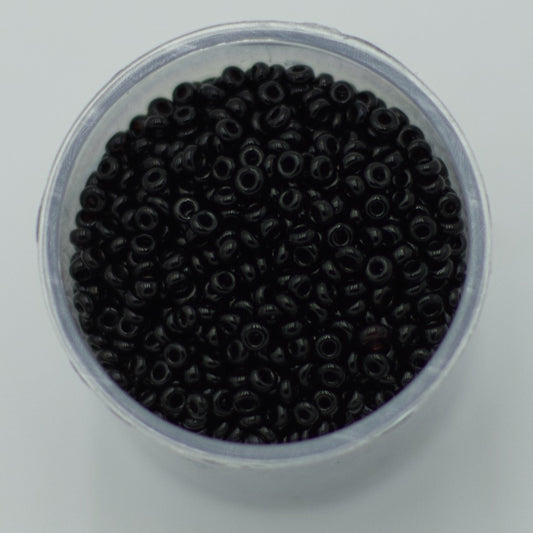 Czech Seed Beads, 10/0 – Pure Black (10g)